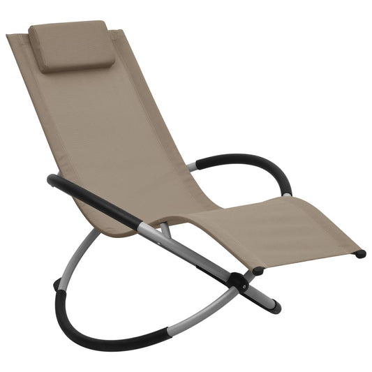 Children's sun lounger in grey-brown steel