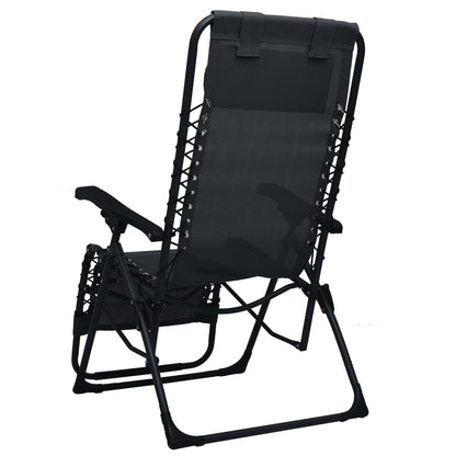 Cadeira de pátio dobrável textilene preto