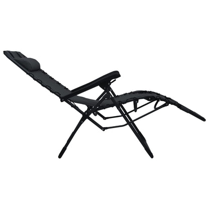 Cadeira de pátio dobrável textilene preto