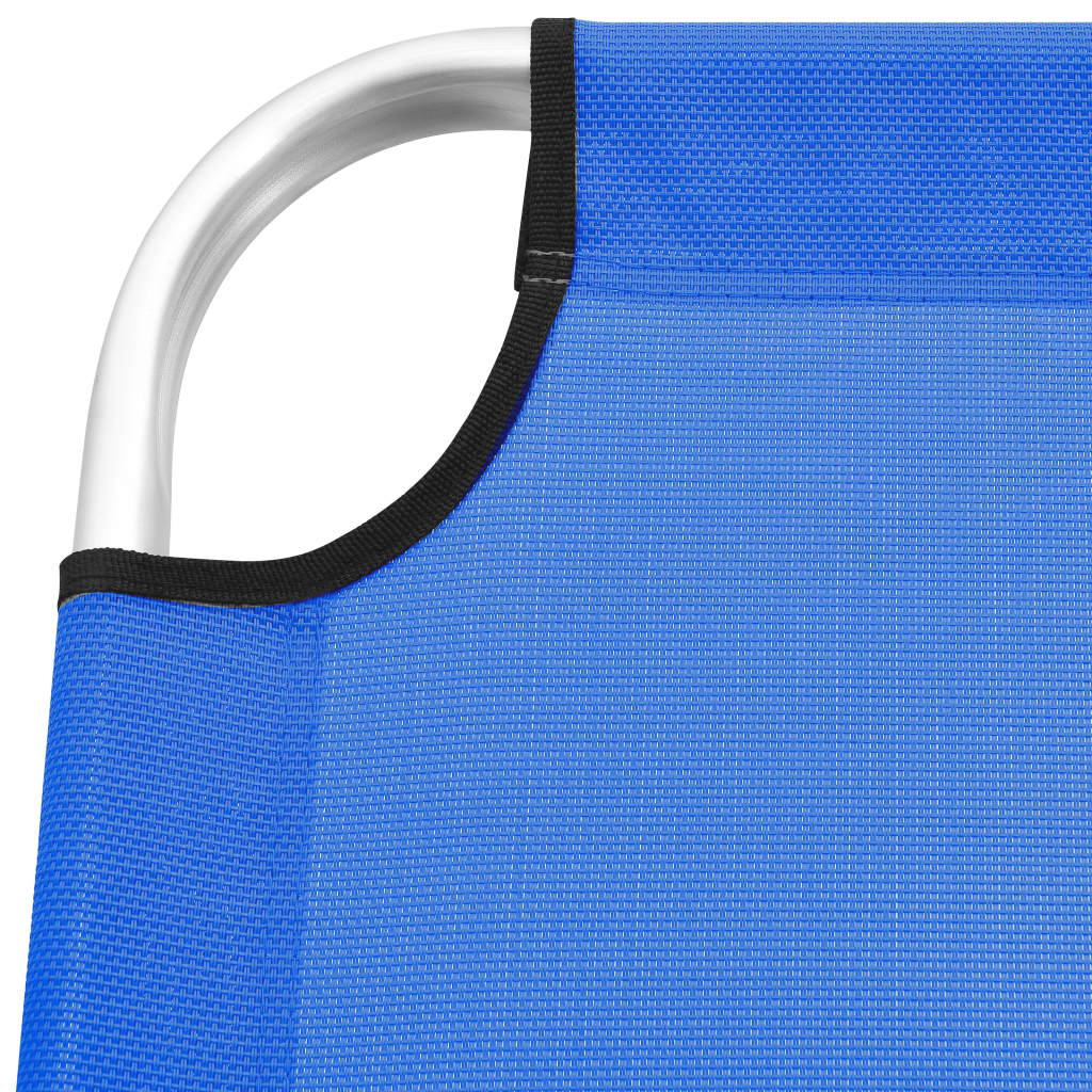 Extra tall folding sun lounger for seniors blue aluminum