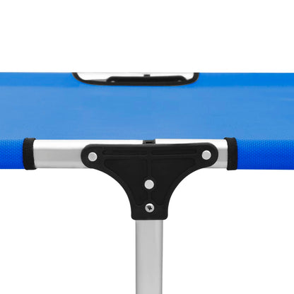 Extra tall folding sun lounger for seniors blue aluminum