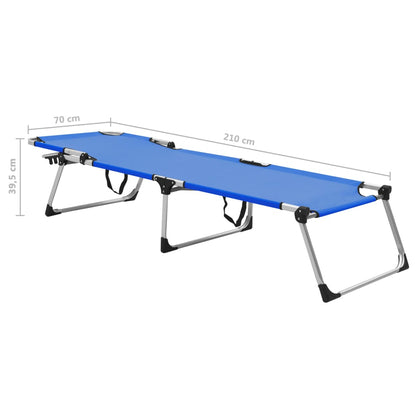 Extra tall folding sun lounger for seniors blue aluminum