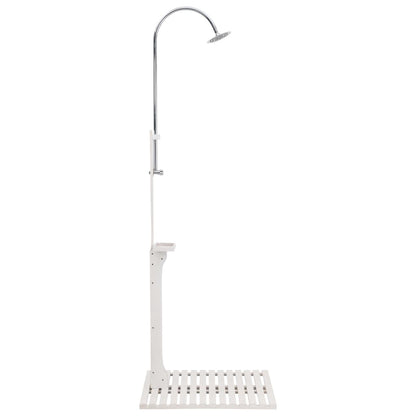 White wooden garden shower