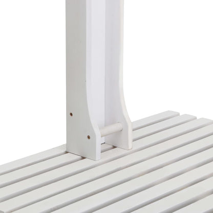 White wooden garden shower