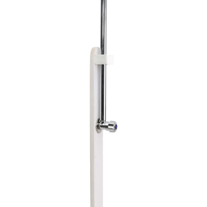 White wooden garden shower