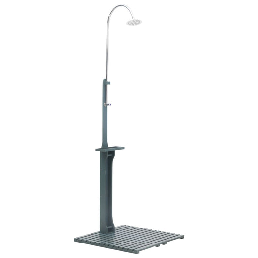 Anthracite wood garden shower