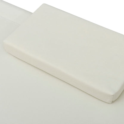 Sun lounger with canopy and cream white cushion