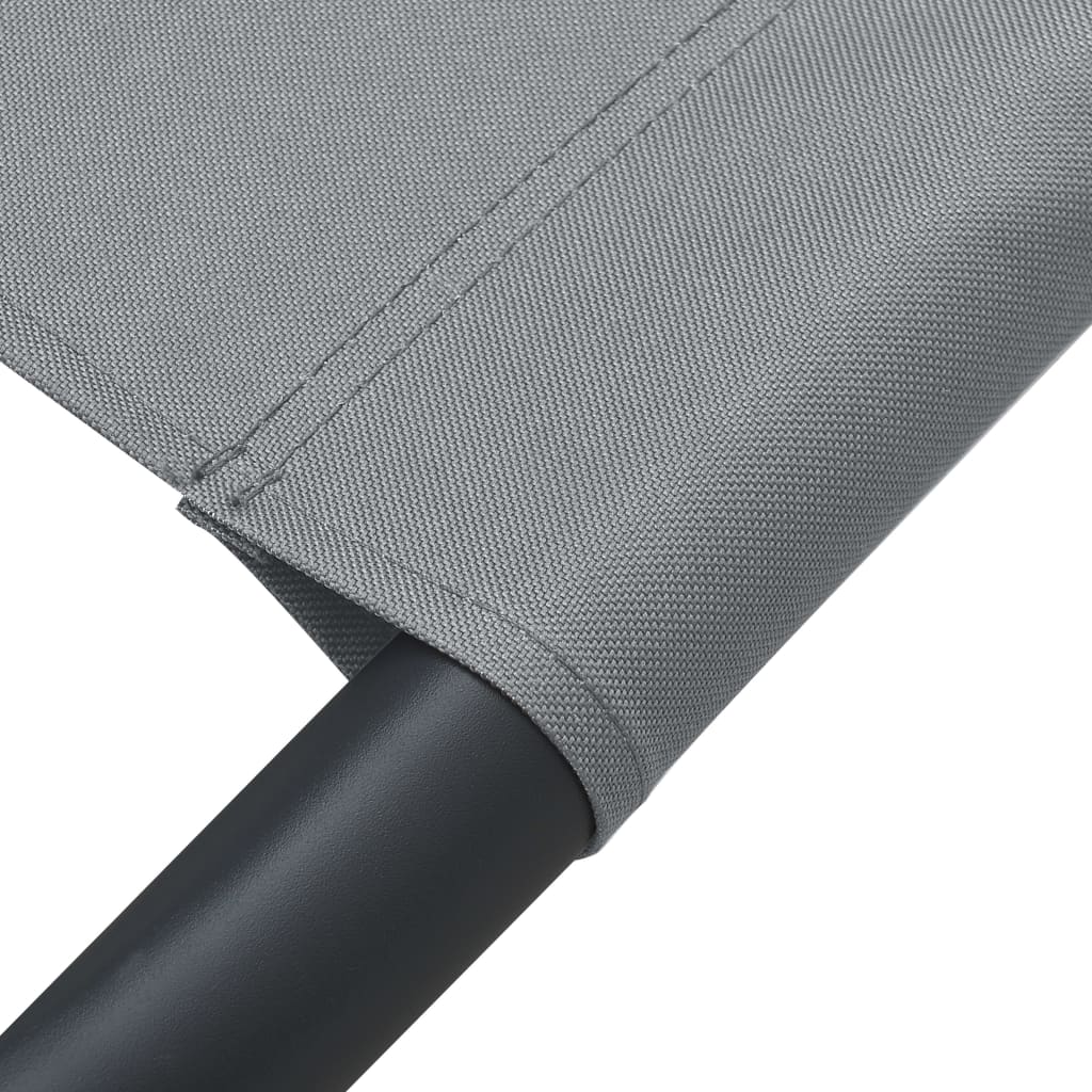 Sun lounger with canopy and grey cushion