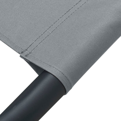 Sun lounger with canopy and grey cushion