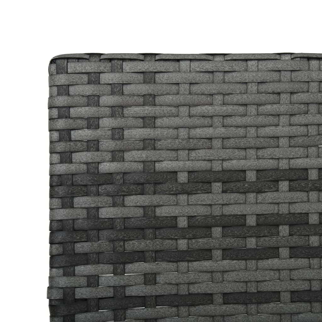 Grey PE wicker sun lounger with cushion