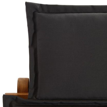 Sun lounger with dark grey solid acacia cushion