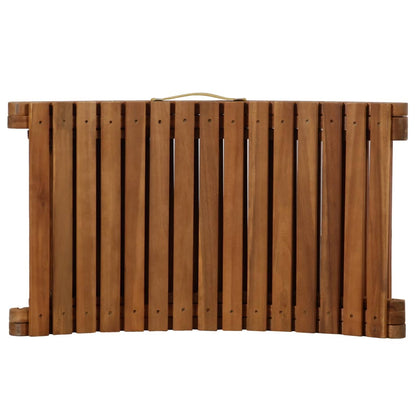 Sun lounger with cushion in solid acacia wood, cream colour
