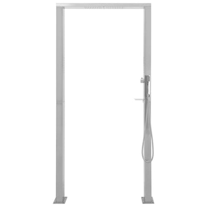 Coluna de duche p/ exterior com jatos duplos em aço inoxidável