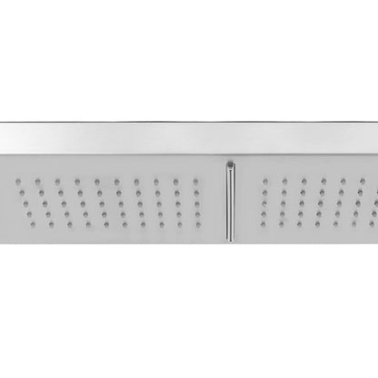 Coluna de duche p/ exterior com jatos duplos em aço inoxidável