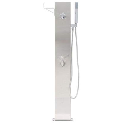 Duche de jardim com torneira 110 cm aço inoxidável