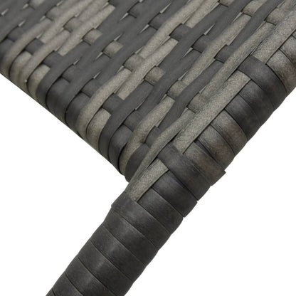Grey PE wicker folding sun lounger