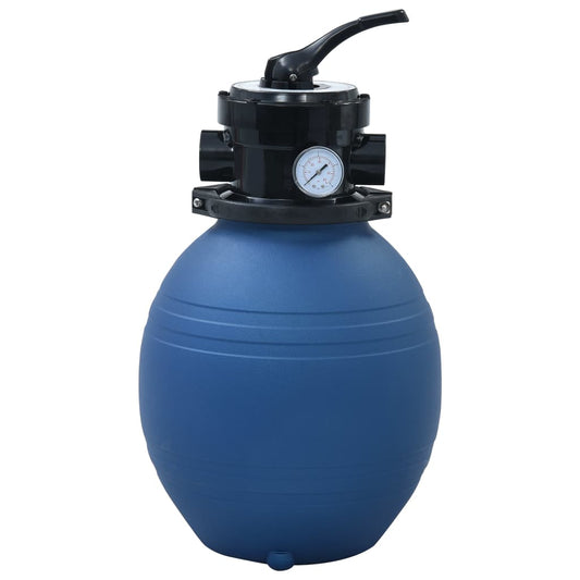 Sand filter for swimming pool with 4-position valve, blue, 300 mm