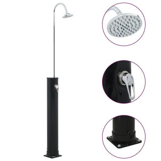 Solar shower 214 cm 20 L black