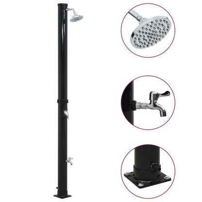 Solar shower 220 cm 20 L black