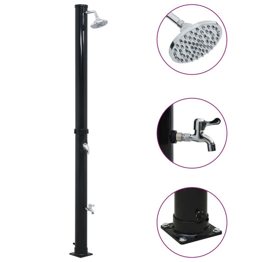 Solar shower 220 cm 20 L black