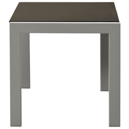 Sun loungers with table 2 pcs steel and black textilene