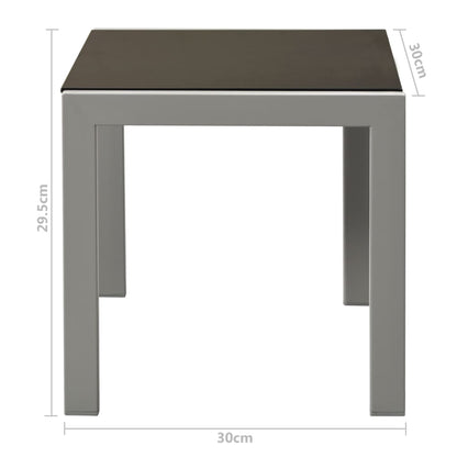 Sun loungers with table 2 pcs steel and black textilene
