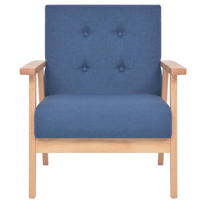 3 pcs blue fabric sofa set
