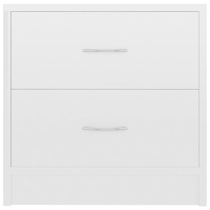 Mesa de cabeceira derivados de madeira branco brilhante