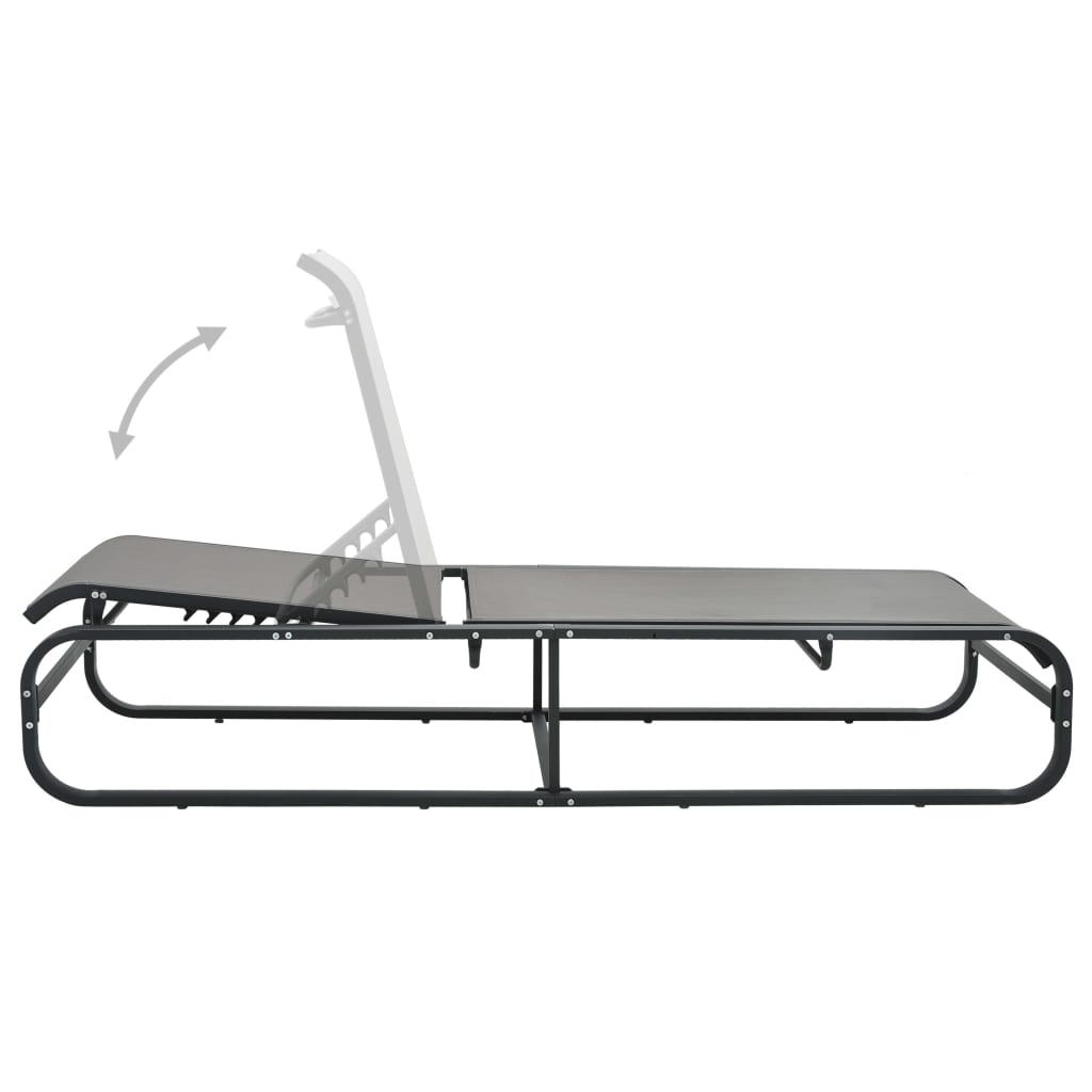 Aluminum and textilene sun lounger