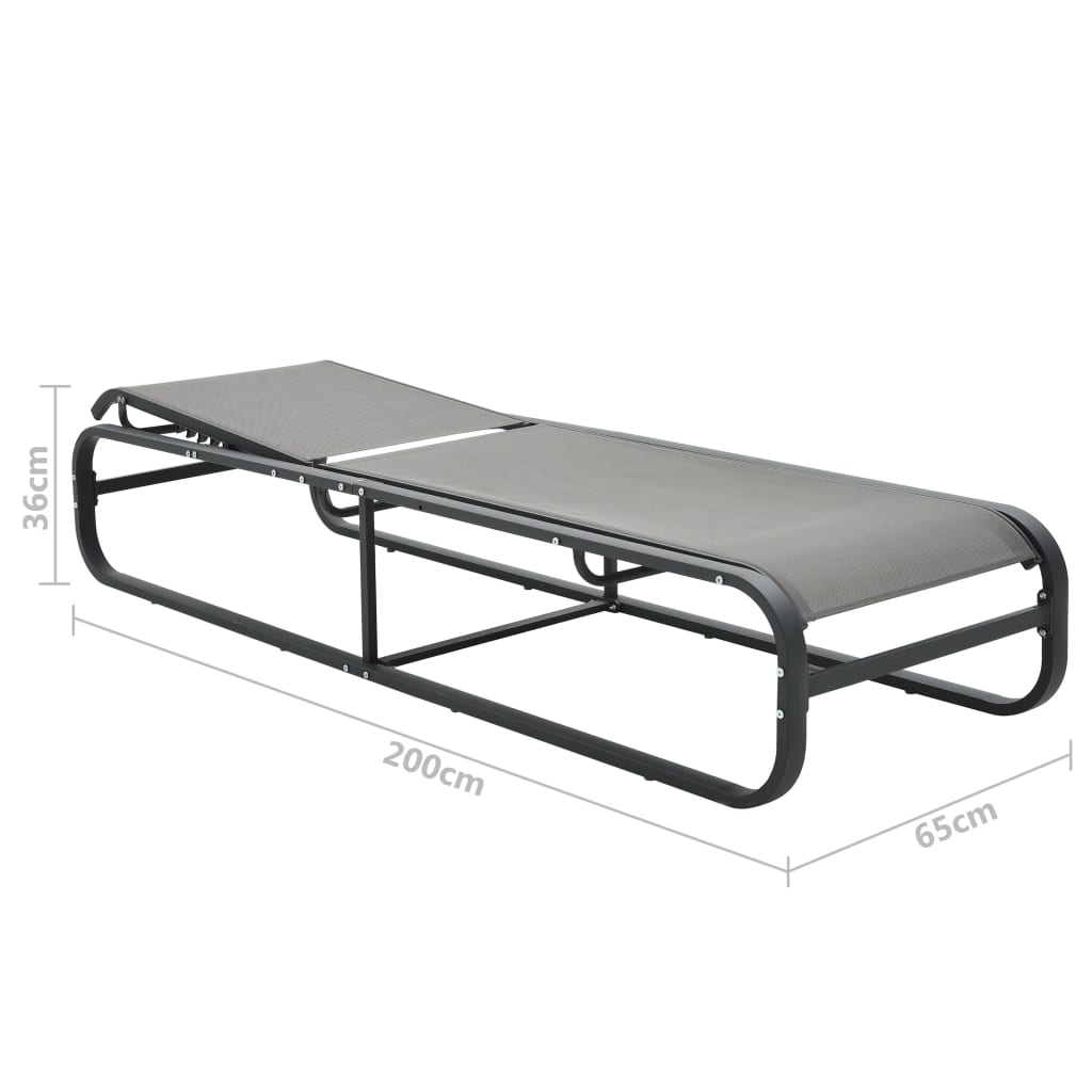 Aluminum and textilene sun lounger