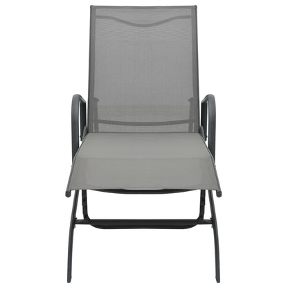 Espreguiçadeiras com mesa 2 pcs textilene e aço