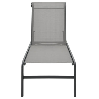 Sun loungers with table 2 pcs textilene and steel