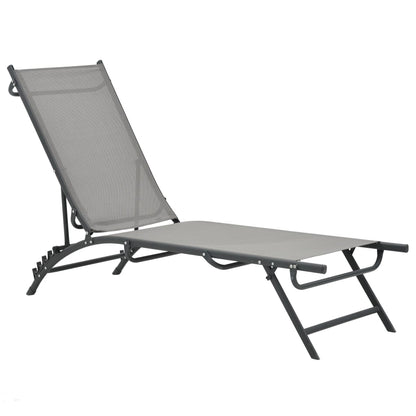 Sun loungers 2 pcs textilene and steel