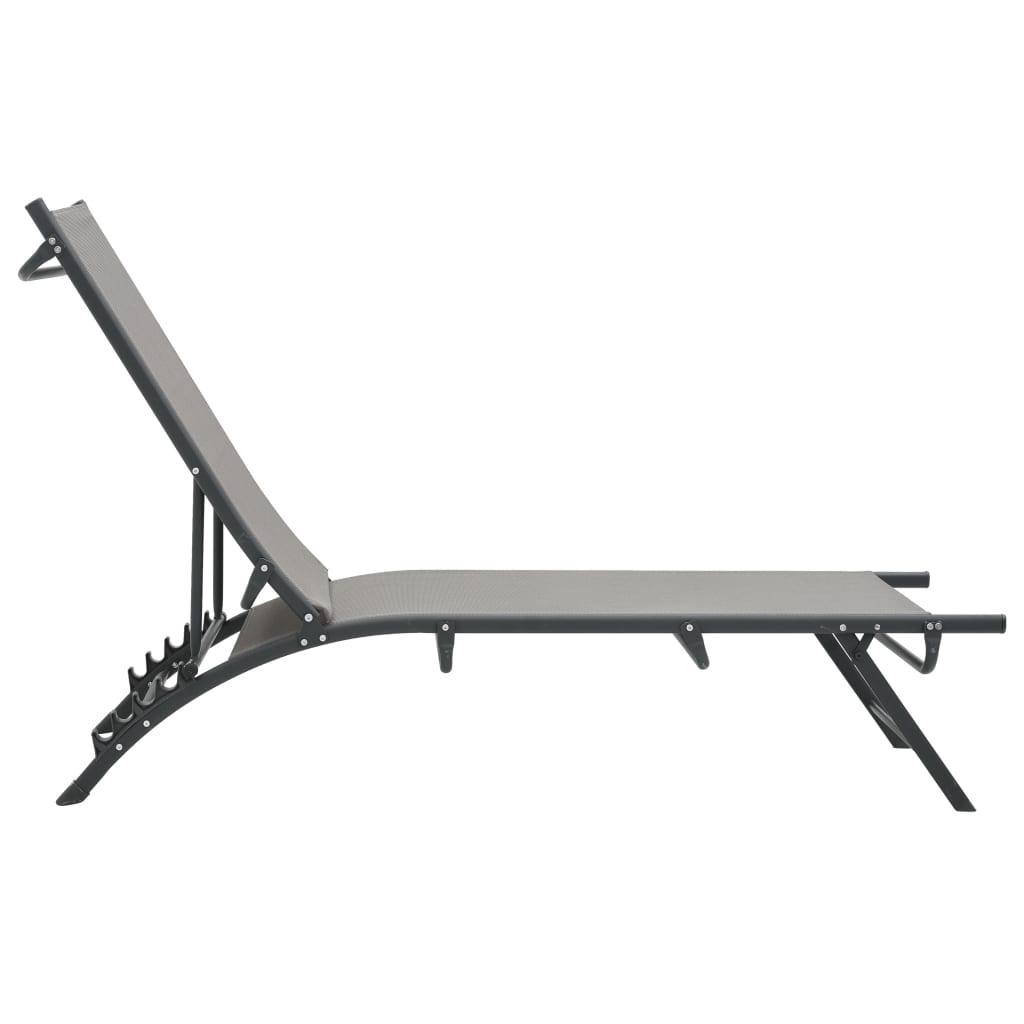 Sun loungers 2 pcs textilene and steel