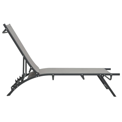 Sun loungers 2 pcs textilene and steel