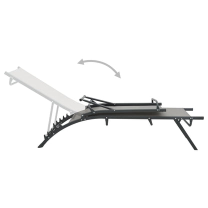 Sun loungers 2 pcs textilene and steel