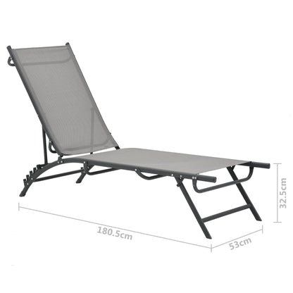Sun loungers 2 pcs textilene and steel