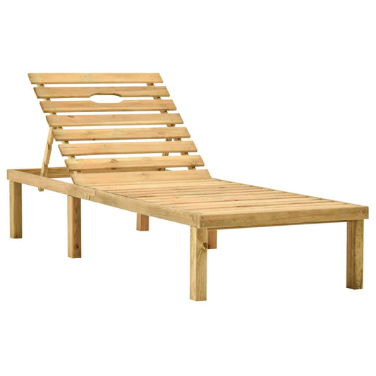 Impregnated pine wood sun lounger