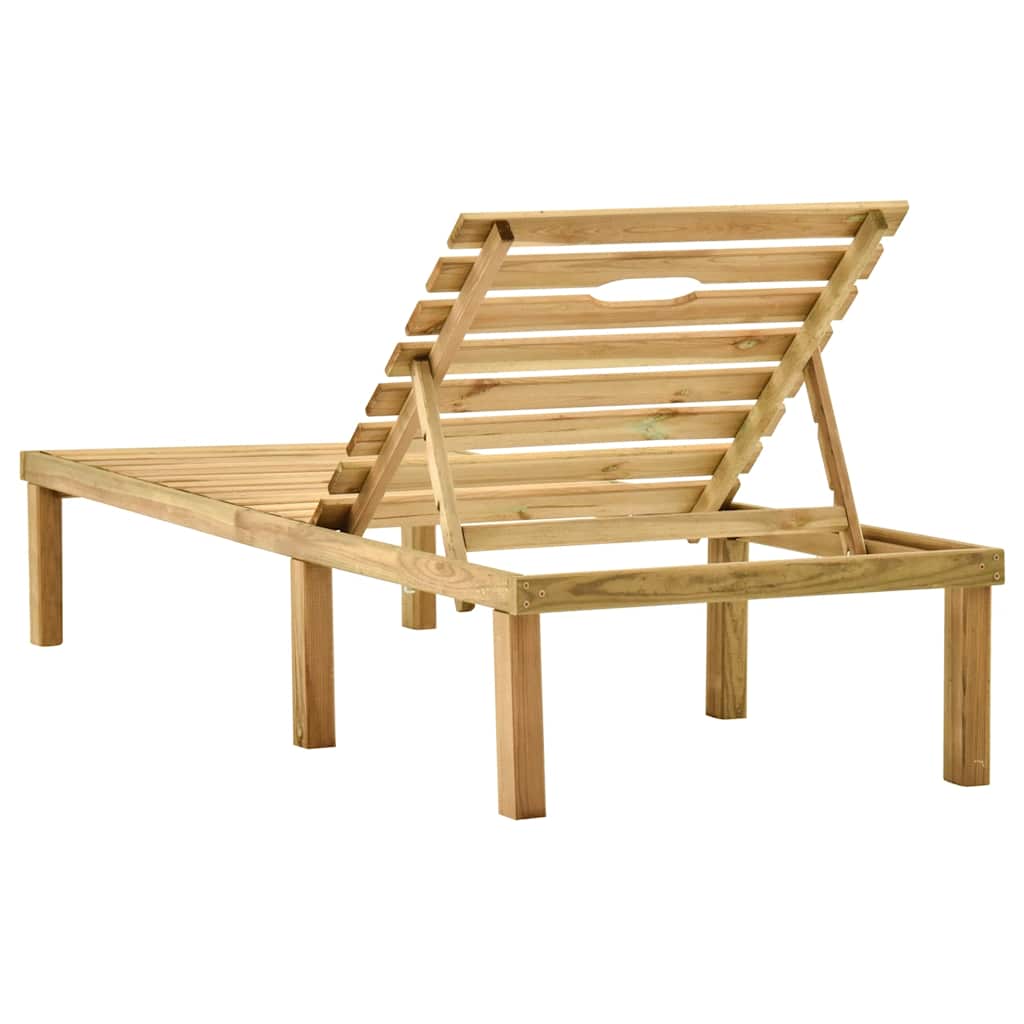 Impregnated pine wood sun lounger