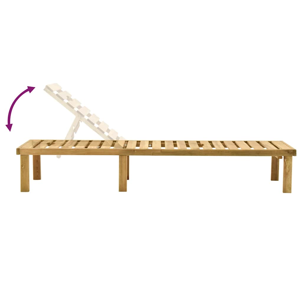 Impregnated pine wood sun lounger