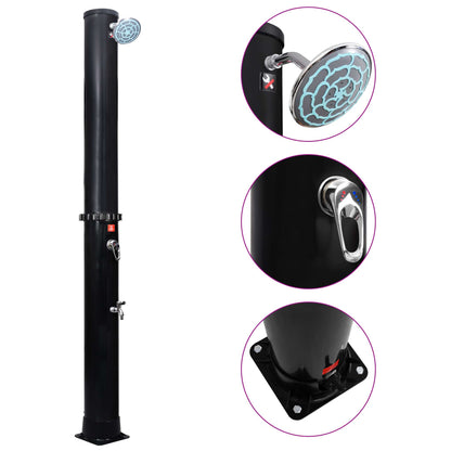 Outdoor solar shower with head and tap 40 L
