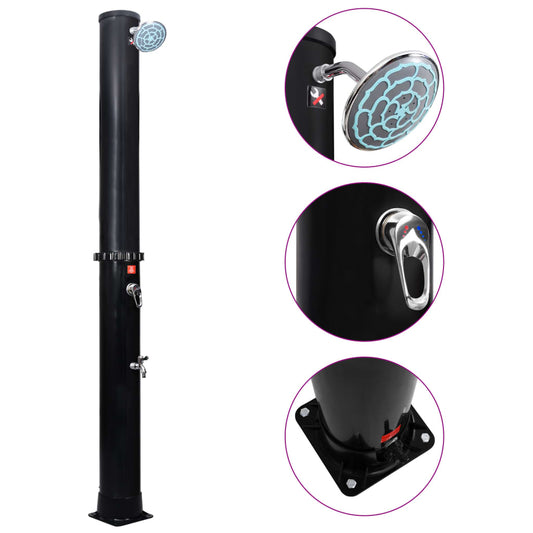 Outdoor solar shower with head and tap 40 L