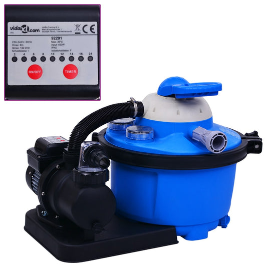 Sand filter pump with timer 450 W 25 L