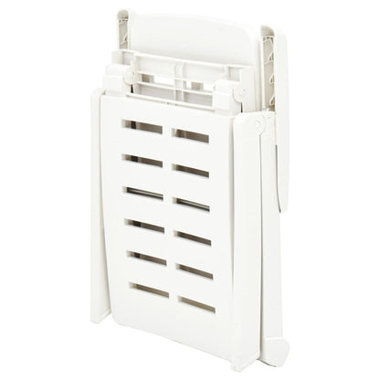 White plastic folding sun lounger