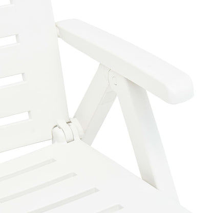 White plastic folding sun lounger