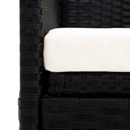 Garden sofa with black wicker awning