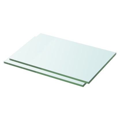 Shelves 2 pcs 30x15 cm clear glass