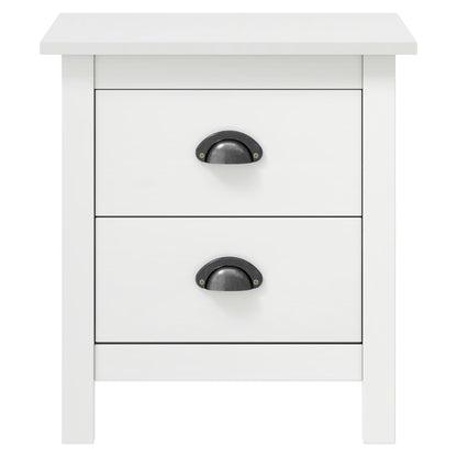 Mesas cabeceira Hill 2 pcs 46x35x49,5cm pinho branco