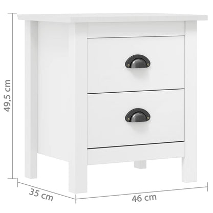 Mesas cabeceira Hill 2 pcs 46x35x49,5cm pinho branco