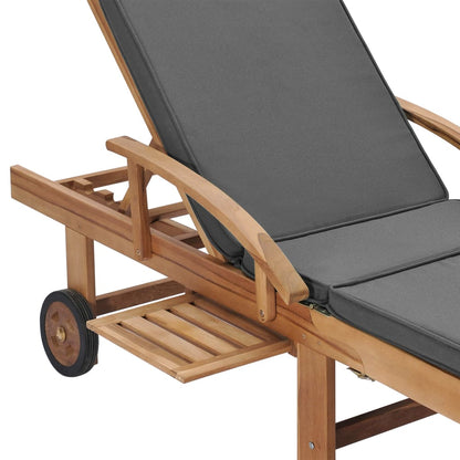 Sun loungers + cushions 2 pcs solid teak dark grey